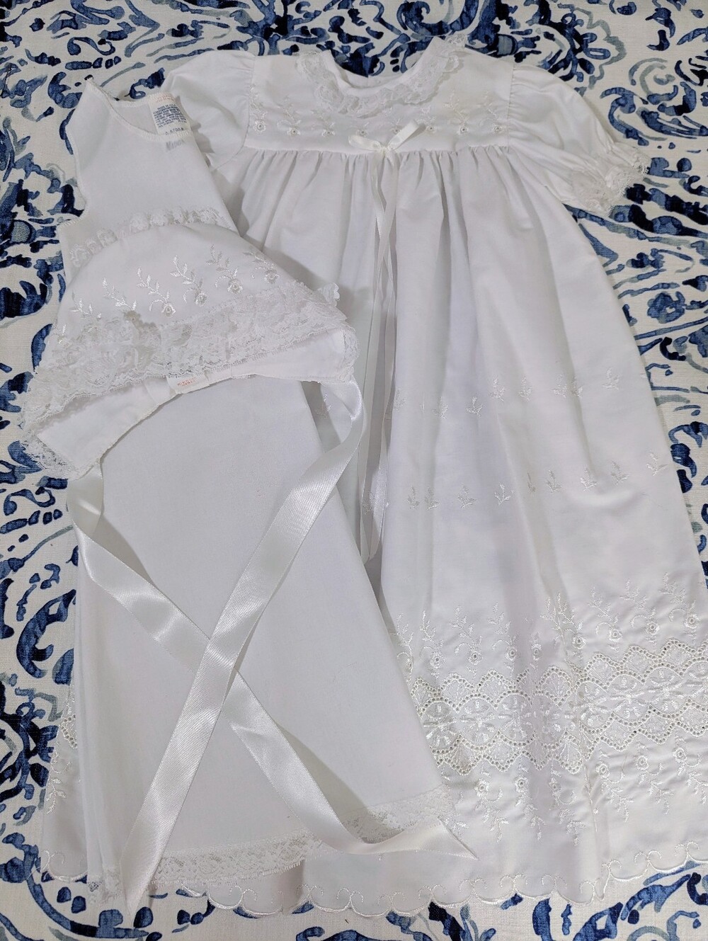 Vintage "Madonna Original" 3 pc Heirloom Christening Set